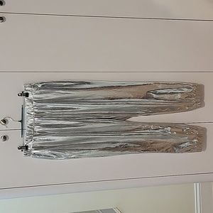 NWT Allegra K Metalic Silver Pants